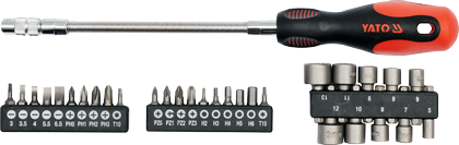YT-2780 1/4" Гибкая отвёртка с битами, 31 предмет