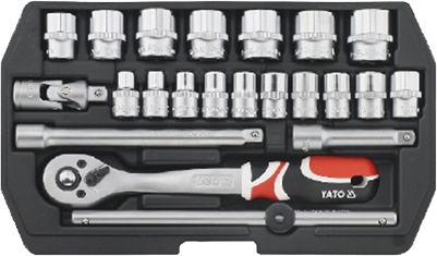 YT-38561 3/8" Набор головок 6-22 мм, 22 предмета