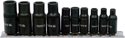 YT-29280 1/4"+3/8" Набор головок-адаптеров для метчиков М1-М8, 10 предметов