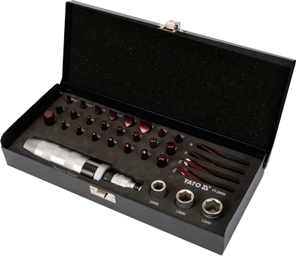 YT-28000 Ударная отвёртка с насадками, 32 предмета