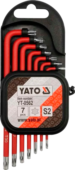 YT-0562 Набор Г-образных ключей с профилем "звезда" Т9-Т30 мм, 7 предметов 