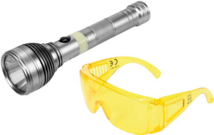 YT-08588 Фонарик аккумуляторный ультрафиолетовый 3 Вт + очки