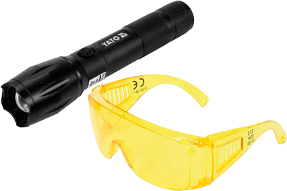 YT-08587 Фонарик аккумуляторный ультрафиолетовый 1 Вт + очки